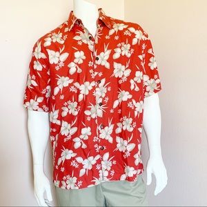 MONTAGE Short Sleeve Hawaiian Shirt Front Buttons